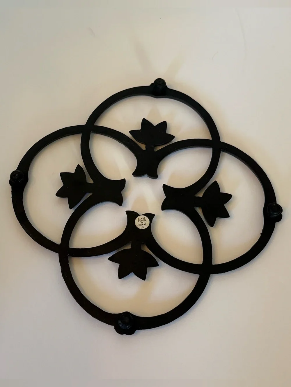 Vintage DANSK DESIGN Black Iron Trivet Designed by Gunnar Cyren Danish